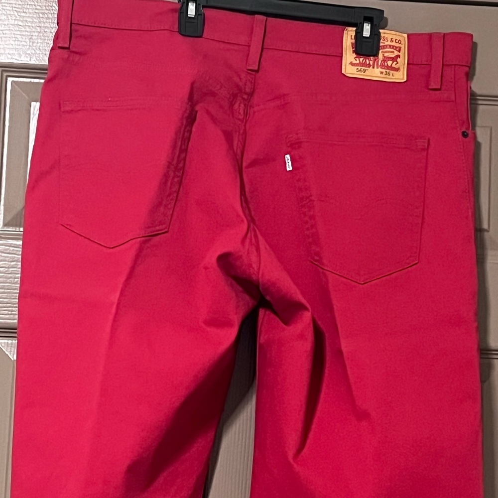 Levi 569 Red jean shorts